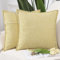 Madizz 2er Set Polyester- Leinen Kissenbezügen Weiche dekorative Kissenbezüge für Sofa Schlafzimmer Kissenhülle Hellgelb 45x45 cm Quadrat