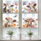PLIGREAT 6 Blätter süße Kuh Fenster Klammern Blumen Kuh Fenster Aufkleber Schmetterling Fenster Aufkleber Statisch abnehmbare Fenster Dekor für Home Office Fenster Dekor