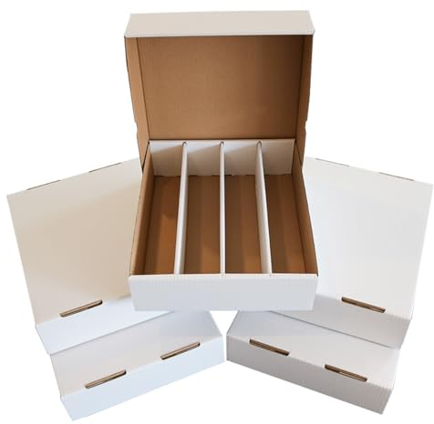 TCG Guru Sammelkarten Aufbewahrungsbox Sortierkarton, 5 Stück, 4000 Karten Kapazität, Pappe Aufbewahrung für Magickarten, Pokémonkarten, YuGiOh Karten, 39,5 x 32,5 x 10 cm