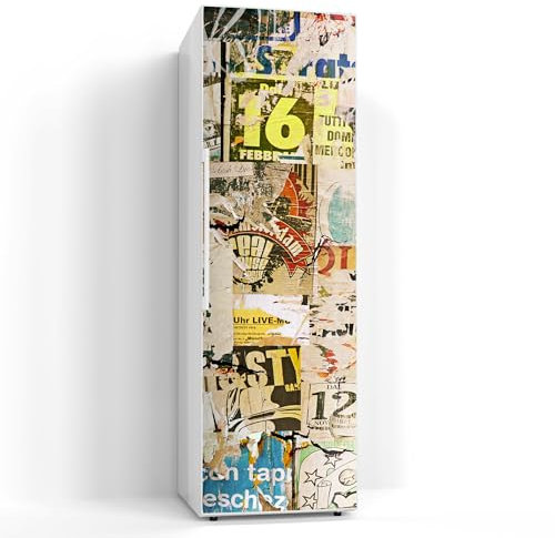 DEQORI Magnetfolie für Kühlschrank 60x190 cm | Motiv Urbanes Kaleidoskop | dekorative Magnetmatte Gefrierschrank Schutz | Magnet Deko-Folie selbstklebend, magnetisch & wasserabweisend