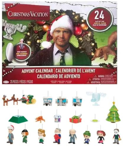 JUCHRZEY Weihnachtswichtel-Adventskalender 2024, Feiertagsklassiker, Film, 24 Tage Weihnachts-Adventskalender, 24 Tage voller Spaß, Überraschungsfiguren zum Sammeln for Kinder, Erwachsene un