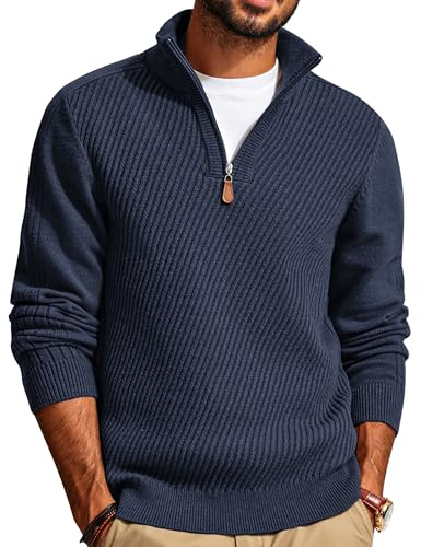 PJ PAUL JONES Herren Rollkragenpullover 1/4 Zip Troyer Pullover Langarm Strickpullover mit Turtleneck Sweater Pulli Winterpullover