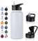 UMBFUN Insulated Water Bottle - 1L 2 Lids (Straw Lid and Spout Lid) - with Straw,Stainless Steel Double-Walled Insulated Vacuum Leakproof,BPA Free,Drink Flask for Travel Sports Gym Camping Hiking