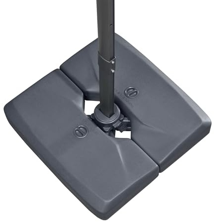 PURPLE LEAF Gambe di Ombrellone per Grandi Ombrelloni Deportato, Base Ombrellone Possono Essere Riempiti Di Acqua e Sabbia, Peso Fino a 120 kg, Grigio