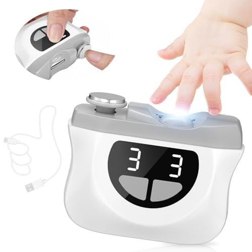 2025 Upgraded Electric Nail Clipper, 3 in 1 Rechargeable Electric Nail Trimmer with LED Light, 3-Speed One-Click Cutting, Grinding and Nail Scraps Storage,for Baby, Child, Adult, Senior