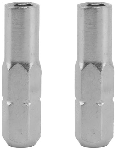 Bamyli 2 Stück 6.35 Auf 4 mm Magnetischer Bit Adapter, Vernickel Magnetisch Präzisions Bit Adapter 1/4 Zoll 6.35 mm Griff für Micro Bits Form 4 mm