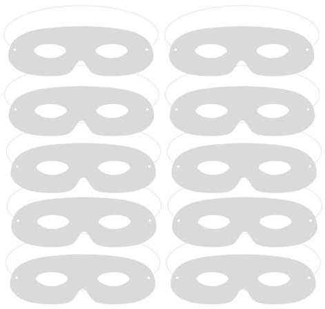 BinPhorm Masken zum Bemalen Kinder,40 PCS DIY Weiße Papier Maske Leere Papiermasken Papier Augenmasken für Cosplay Halloween Mardi