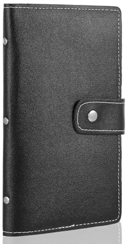 Xinjoduz Kartentasche, Scheckkartenetui PU-Leder Kreditkartenmappe für 96 Karten, Schwarz Kreditkartenetui Geschäftlich Kartenhalter Buch Visitenkartenbuch Kartenetui für Kreditkarten Kundenkarten