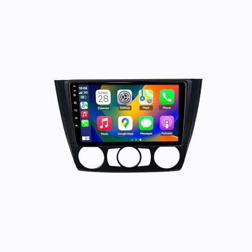 Android 13 2 Din car radio 9'' HD Stereo Touchscreen for BMW 1 Series E81 E82 E87 E88 AT MT with sat nav, Bluetooth hands-free, FM radio, rear view camera, Multimedia-Player Touch Screen(X1 2+32G)