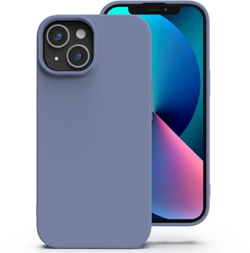 Zuvirelx Silikon Handyhülle für iPhone 13 Hülle, Weiches Griff, Dünne, Minimalistisch, Stoßfest, rutschfest, Taschenpassend - Grau