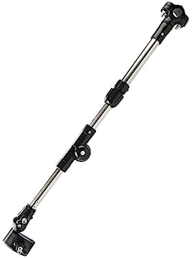 Gatuida Support Parasol Poussette Réglable Acier Inoxydable Porte Parapluie et Poussette Fixation avec Bras Flexible pour Protection Noir