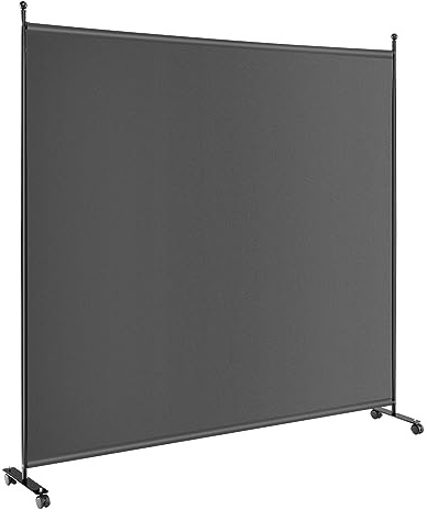 FANTASK Raumteiler auf Rollen, Paravent Klappbar 1 teilig, Trennwand aus Stoff für mehr Privatsphäre und Flexibilität, Indoor & Outdoor (Grau)