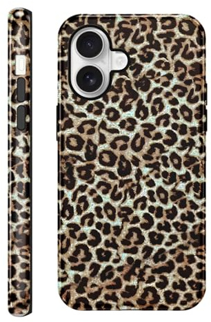 Xylota Handyhülle für iPhone 16 Hülle, Aesthetic Leopard Muster Design Schutzhülle, Süßes Vintage Weiche TPU Stoßfeste Silikon Men Mädchen Frauen Kratzfest Case für iPhone 16 6,1'', Tiere