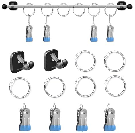 SINZONeu® Verstellbare Magnetstange - Starker Halt Whiteboard Halterung, 40-76 cm Flip Kalender & Anker Chart Halterstab für Klassenraum Lehrerzubehör mit O-Ringen & Clips