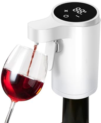 Asyduey Electric Wine Decanter Aerator Dispenser Electric Wine Pourer Aerator Dispenser Pump Pourer Wine Accessories White