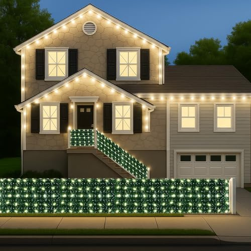 OUZHOU Sichtschutz Balkon Efeu Sichtschutz, 1m x 3m Efeu Künstlich Gartenzaun, Balkon Sichtschutz Garten Wetterfest Blätterzaun Pflanze Wandpaneele Dekoration für Gartenhecken Balkon Weiß