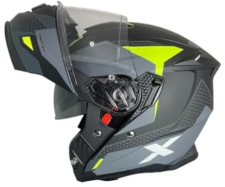 Casco Modular Axor Discover Route Negro Mate y Amarillo (XXL 63/64)