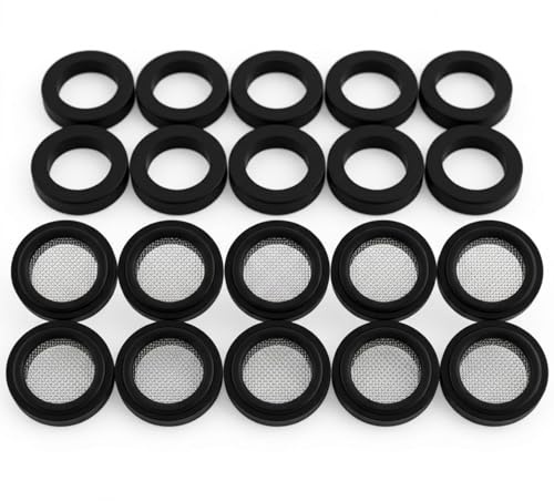 Honeyone 3/4 Shower Washers Replacement, 20 Pcs Gaskets with Mesh Filters | Rubber Flat Washers, Mesh Filter Inserts and 3/4 Inch Size for Shower Hoses, Heads, Valves and Bathroom Pipe Fittings