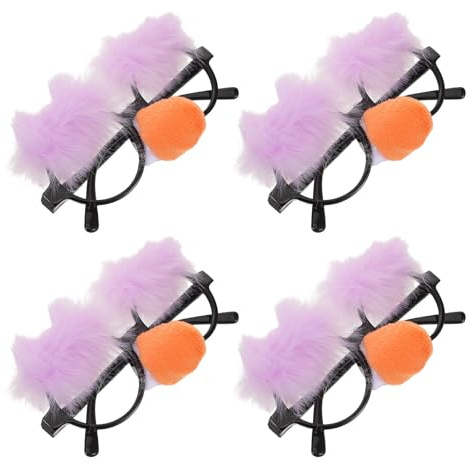 AKOOSY 4 Stück pack Lustige Brille für Große Nasen mit Sicherem Sitz und Vielseitiger Verwendung aus Kunststoff und Stoff für Cosplay Events und Geburtstagsfeiern