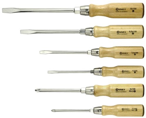 Connex COX321206 Schraubendreher-Satz, Holz-Griff, 6-teilig