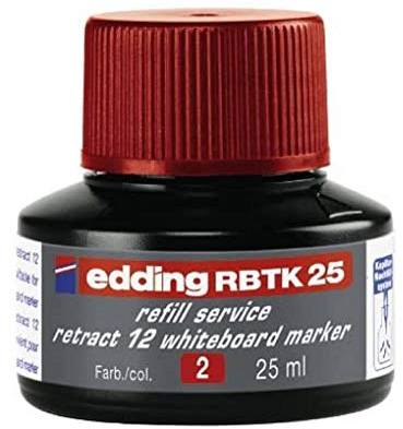 edding RBTK 25 Nachfülltinte - rot - 25 ml - mit Kapillarsystem, ideal zum sauberen und unkomplizierten Nachfüllen des edding whiteboard marker retract 12