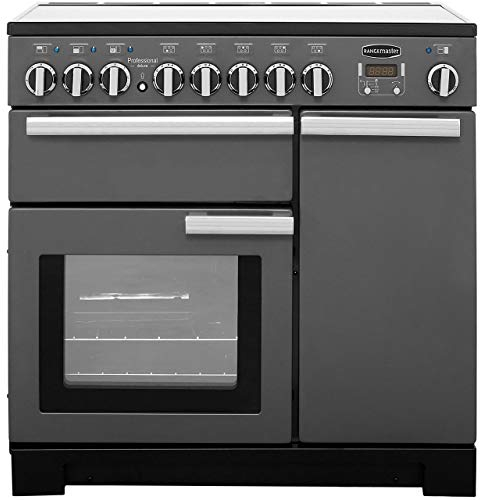 Rangemaster Professional Deluxe 90cm Electric Range Cooker with Induction Hob - Slate