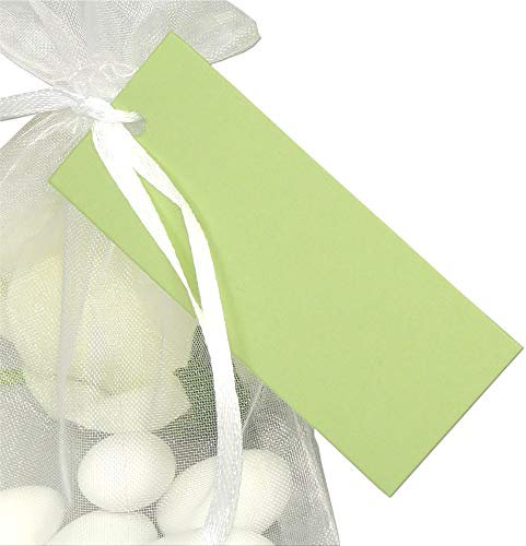 EinsSein 50x Etiqueta de Regalo Básica Perforación de 3 mm. 7x3,1cm Verde Claro Detalles Boda para Invitados Regalos de Oro abrelatas Bautizo Llaves Antiguas Botella para Mensajes Etiquetas Recuerdos