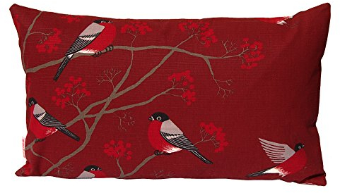 beties „Beeren Vögel“ Kissenhülle ca. 30x50 cm Vogel Bird Baum Kissenbezug in interessanter Größenauswahl hochwertig & angenehm 100% Baumwolle Farbe (Marsala)