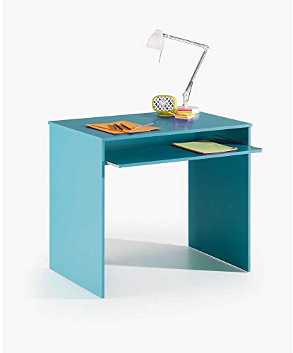 Habitdesign Mesa de Ordenador con Bandeja extraíble, Mesa Escritorio Juvenil, Modelo I-Joy, Color Blanco Artik, Medidas: 90 cm (Ancho) x 54 cm (Fondo) x 79 cm (Alto)