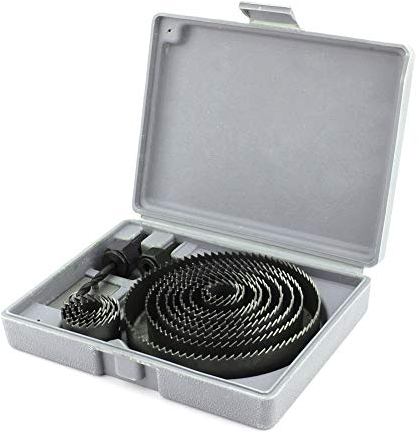 Yosoo 16 Trou Kit scie en acier Coupe Cercle rond en métal Forets à bois en alliage ignifugées 19-127 mm avec étui