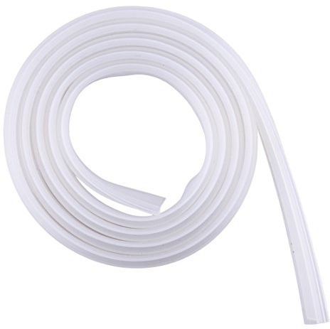 1cm (0.39inch) Klar 2m Gummi Silikon Badewanne Duschabtrennung Tür Fenster Dichtung Streifen Lücke gebogen flach