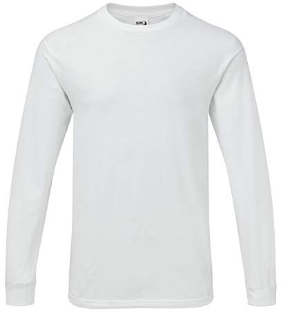 GILDAN Mens Hammer Heavyweight Long Sleeve T Shirt (XL) (White)