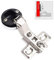 HomDSim Glass Hinge, 4PCS Cold Rolled Steel, Nickel Plating, Door Mount, Insert, 26mm Hole for Cabinet Glass Door (WQSHH3179FO2)