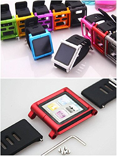 Aiboco Armband für Apple iPod Nano 6 / 6G, mit vollständiger Abdeckung aus Aluminium (grau)
