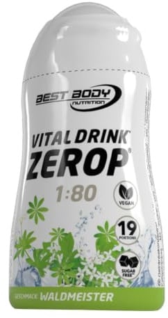 Best Body Nutrition Vital Drink ZEROP - Waldmeister, Original Getränkekonzentrat - Sirup - zuckerfrei, 1:80 ergibt 19 Portionen Fertiggetränk, 48 ml (1er Pack)