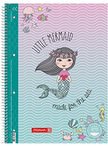 BRUNNEN Collegeblock Premium Mermaid | A4, Lineatur 27, 80 Blatt, mehrfarbig