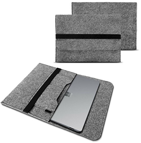 NAmobile NAUC Laptop Tasche Hülle kompatibel für Microsoft Surface Book 2 Filz Sleeve Schutzhülle Notebook Case 15 Zoll Schutz Cover, Farbe:Grau
