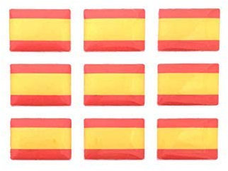 Pegatina de Resina Bandera España sin Escudo Rectangular 16x11mm 9Uds