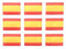 Pegatina de Resina Bandera España sin Escudo Rectangular 16x11mm 9Uds