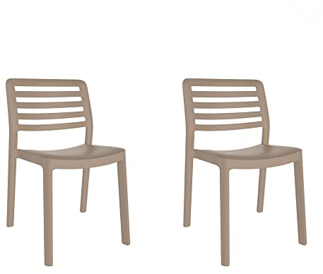 resol grupo GARBAR Wind Set 2 Silla Interior, Exterior | jardín, terraza, balcón, Salon, Cocina, Comedor | diseño, Ligero, apilable | Arena