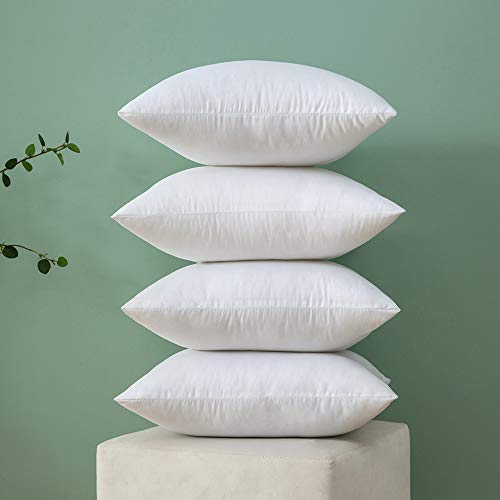 MIULEE Kissen 50x50 cm Füllung 4er Set, Waschbare Kissenfüllung Sofakissen, Polster Innenkissen Dekokissen, Polyester Füllkissen als Couchkissen, Sofa Kissen, Zierkissen, Wohnzimmer Kissen