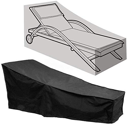 Nocsm Cubrir Cubiertas Impermeables. Tejido Oxford 420D, Tumbona de jardín Negra. Tela Oxford en Muebles de jardín con balcón. para Proteger contra la Humedad, la Lluvia y la exposición.
