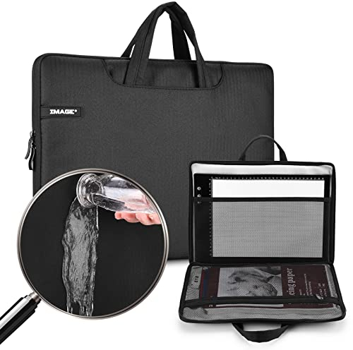 IMAGE Schutzhülle für A4 Leuchttisch 15.3 * 11.5zoll Storage Case Pouch Cover mit Taschen wasserdichte Tragetasche tragbare Hülle für Leuchtkästen Light pad Tablet Laptop Notebook, Schwarz