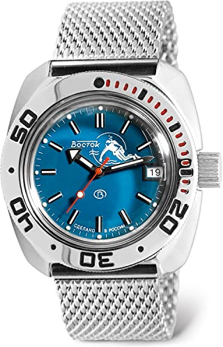 VOSTOK Scuba Dude Amphibian Automatik-Automatik-Armbanduhr für russische Taucher, WR 200 m, modisch, Business, legere Herrenuhren, Modell 710059