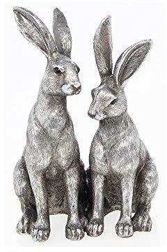 Reflections Silver Twin Hares Figurine by Leonardo