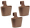 ENGELLAND 3 x Blumentopf zum Auf-Hängen, Geländertopf, Braun, Hängetopf, Balkon-Kasten, oval, Übertopf, Pflanzkasten, mit Wasserspeicher/Wasserauffangschale, 2,8 Liter