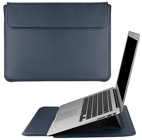HoYiXi 13.3 Zoll Laptop Tasche Leder Hülle Leather Sleeve Kompatibel mit MacBook Air 13 M1 2021-2018 / MacBook Pro 13 2021-2016 / Surface Pro 8 2021 / Surface Go 3 2021 Laptop Schutzhülle, dunkelblau
