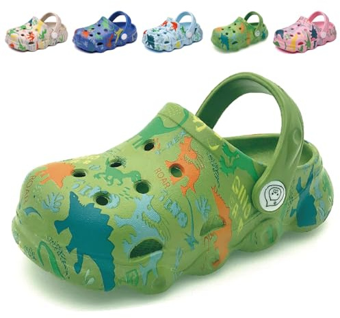 Zoccoli e Sabot Bambini Ciabatte Estive Sandali da Spiaggia Dinosauro Pantofole da Giardino per Ragazzi Ragazze Antiscivolo Scarpe da Piscina
