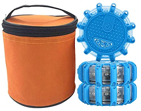 Gyrophare Led à Pile, Accessoires Securite Voiture, Gyrophare Magnetique, éClairage De Secours Multifonction Voyant D'Avertissement Gyrophare, Pour Voitures, VéLos, Camping-Cars, Camions (bleu, 3)