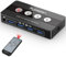Rybozen USB 3.0 Switch 4 Ports für 4 PC 4 Eingänge 4 USB-Ausgänge Schalter für Drucker, Tastatur, Maus, USB-Stick, externe Festplatte, Scanner, mit Fernbedienung..